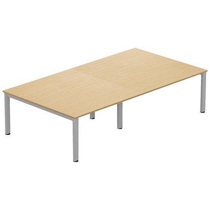 Sonix Meeting Table / Silver Legs / 2800mm / Oak