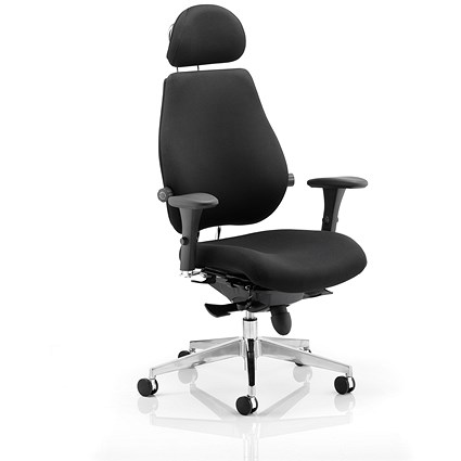 Adroit Chiro Posture Chair with Headrest - Black