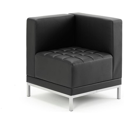 Sonix Leather Modular Corner Unit Chair - Black