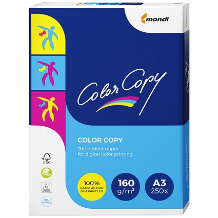 Color Copy A3 Paper, White, 160gsm, Ream (250 Sheets)