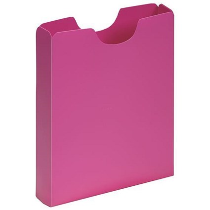 Pagna Plastic Carry Case, 50mm Spine, A4, Pink, Pack of 10