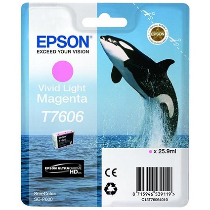 Epson T7606 Dolphin Vivid Light Magenta Inkjet Cartridge