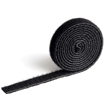 Durable Cavoline Grip 10 Self Gripping Cable Management Tape, 1m x 1cm, Black