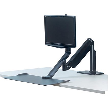 Fellowes Extend Sit-Stand Work Platform Single Monitor Attachment 1016mm Radius Black