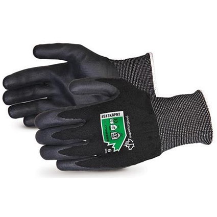 Superior Glove Emerald Cx Gloves, Cut-Resistant, String-Knit, Large, Black