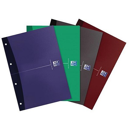 Oxford Office Refill Pad Sidebound Punched Ruled 200p 90gsm A4 Random Colour [Pack 5]