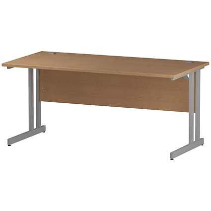 Trexus 1600mm Rectangular Desk, Silver Legs, Oak