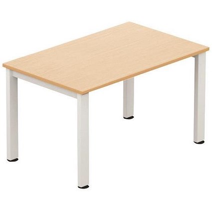 Sonix Rectangular Meeting Table / White Legs / 1200mm / Maple