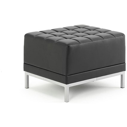 Sonix Leather Modular Cube Chair - Black