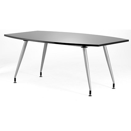 Trexus Boardroom Table, Writable Gloss, 1800mm Wide, Black