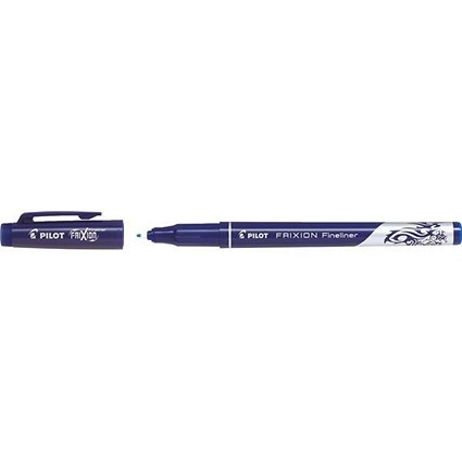 Pilot Frixion Fineliner Pen, Erasable, 0.4mm Line, Blue, Pack of 12