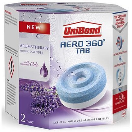 UniBond Aero 360 Moisture Absorber Refill Lavender Scent [Pack 2]