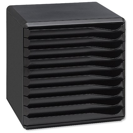 Form Set Filing Unit with 10 Drawers A4 Black