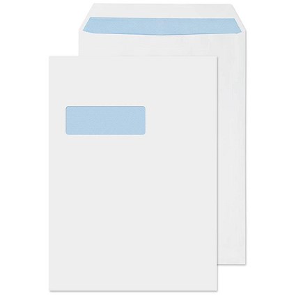 ValueX Everyday Envelopes C4 White Pocket Window Self Seal 100gsm 324x229mm (Pack 250) -