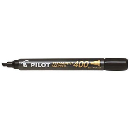 Pilot 100 Permanent Marker, Chisel Tip, Line Width 1.5 - 4mm, Black, Pack of 20