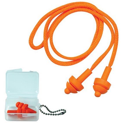 JSP Megaplug Ear Plugs With Cord and Carry Case - Pack of 60