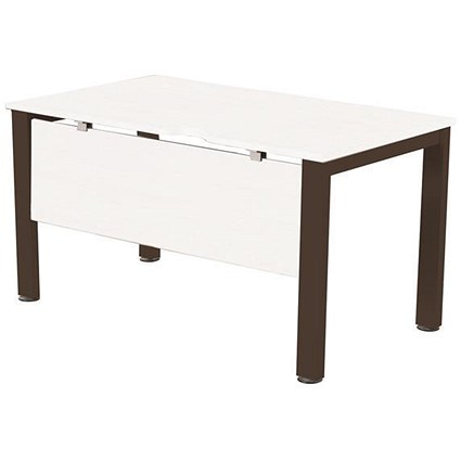 Sonix 1200mm Rectangular Desk / Black Legs / White