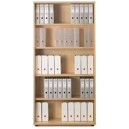 Sonix Tall Bookcase / 4 Shelves / 2000mm High / Beech