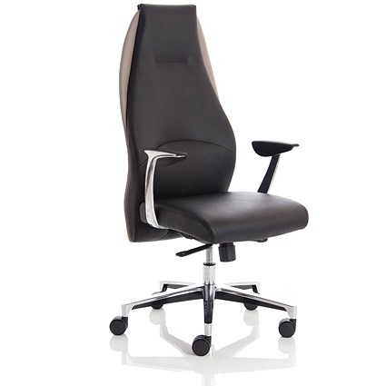 Adroit Mein Leather Chair, Leather, Black on Grey