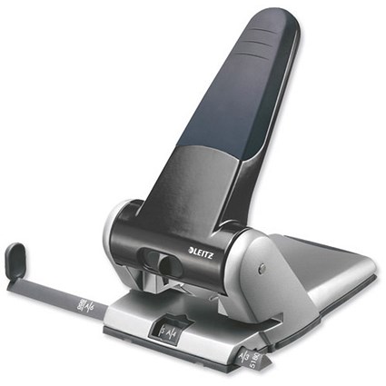 Leitz 5180 Punch 2-Hole Heavy-duty Long-handled Capacity 65x 80gsm Black and Grey