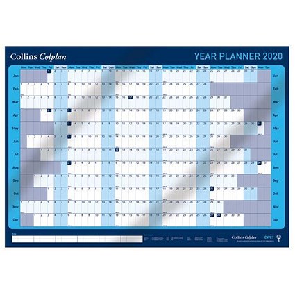 Collins 2020 Year Wall Planner, Unmounted, 840x594mm
