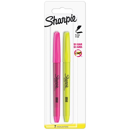 Sharpie Accent Pocket Highlighters, Assorted Fluorescent, Pack of 2