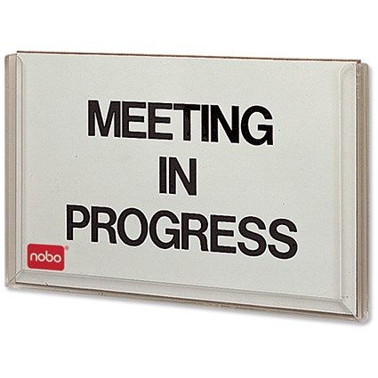 Nobo Meeting Indicator Sign Double-sided Drywipe with Marker