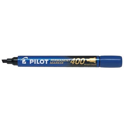 Pilot 100 Permanent Marker, Chisel Tip, Line Width 1.5 - 4mm, Blue, Pack of 20