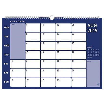 Collins 2019 Colplan Wirebound Memo Calendar Month to View