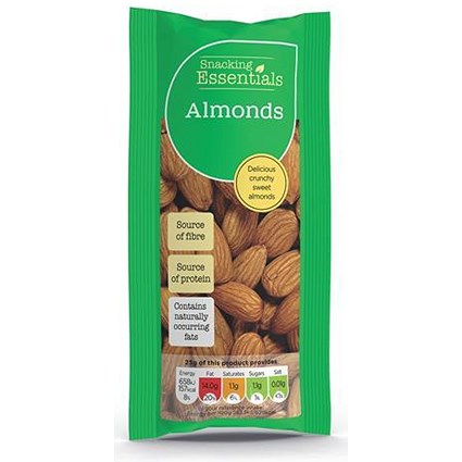 Snacking Essentials Almonds, 50g Bags, Pack of 16