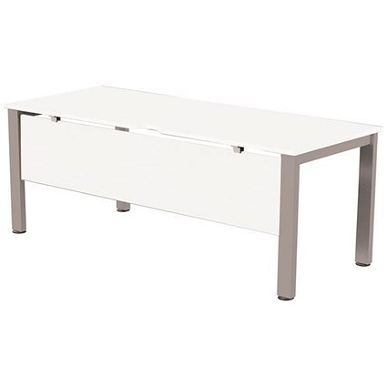 Sonix 1800mm Rectangular Desk / Silver Legs / White