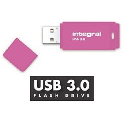 Integral Neon 3.0 USB Drive / 128GB / Pink