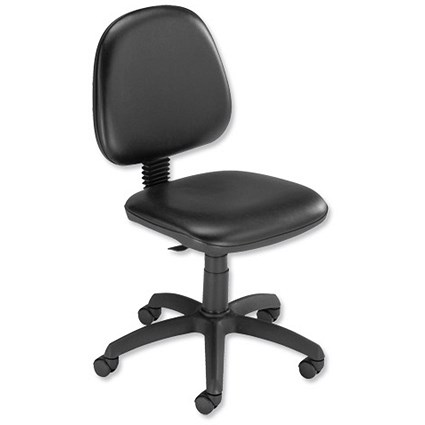 Trexus Vinyl Medium Back Chair - Black