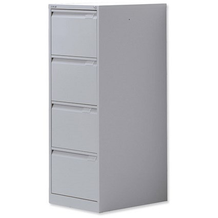 Bisley BS4E Filing Cabinet 4-Drawer H1321mm Silver Ref 1643-55