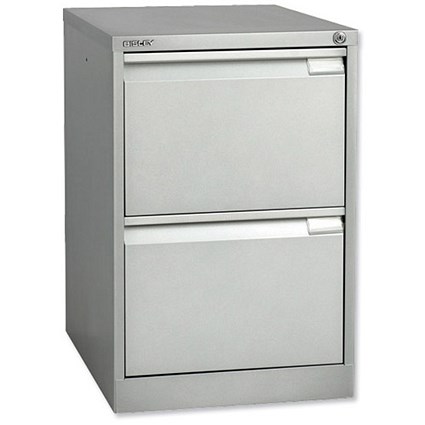 Bisley BS2E Filing Cabinet 2-Drawer H711mm Silver Ref 1623-55