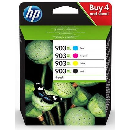 HP 903XL High Yield Inkjet Cartridge Multipack - Black, Cyan, Magenta and Yellow (4 Cartridges)