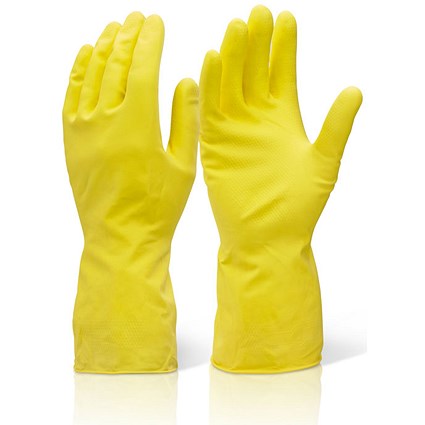 Click 2000 Household Gloves, Medium Weight, Large, Yellow, Pack of 10
