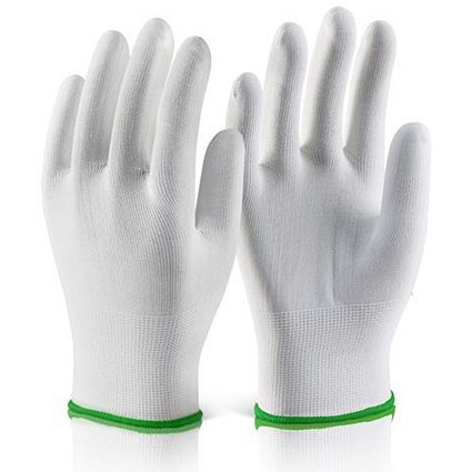 Click 2000 Polyester Knitted Liner Glove, Extra Large, White, Pack of 10
