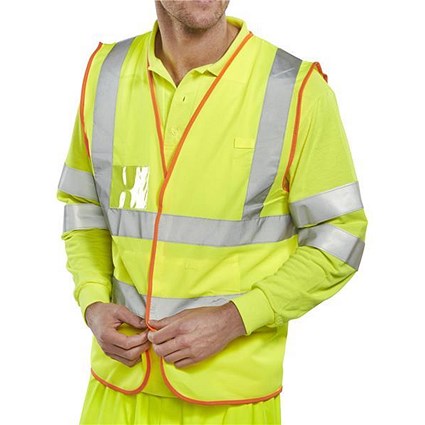 B-Safe Hi-Visibility Pre-Pack Multipurpose Vest, Reflective, Extra Large, Yellow