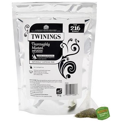 Twinings Tea Luxury Pyramid Teabags / Thoroughly Minted / 40 Bags