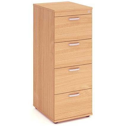 Trexus Foolscap Filing Cabinet, 4-Drawer, Beech