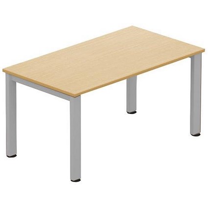 Sonix Rectangular Meeting Table / Silver Legs / 1400mm / Oak