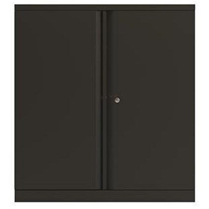 Bisley Low Steel Storage Cupboard / 1 Shelf / 1000mm High / Black