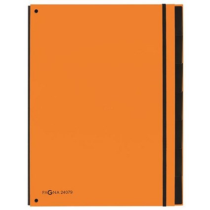 Pagna Master Hardback Organiser, 12-Part, A4, Orange, Pack of 8