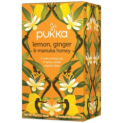 Pukka Lemon, Ginger and Manuka Honey Tea Bags - Pack of 20