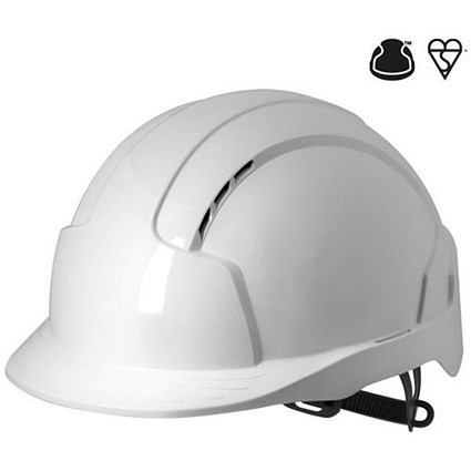 JSP EVOLite EN397 CR2 Safety Helmet, ABS 6-point Terylene Harness, White