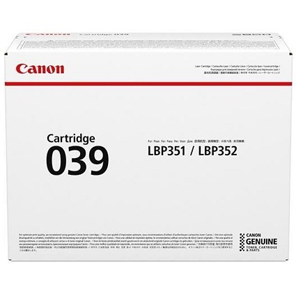 Canon CRG 039 Black Laser Toner Cartridge