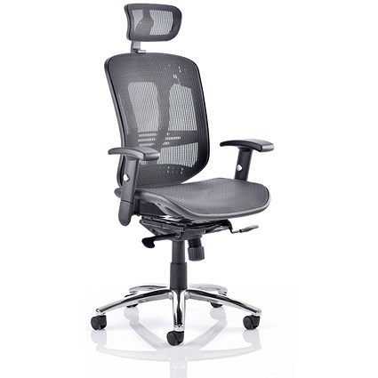 Adroit Mirage II Mesh Executive Chair with Headrest, Black