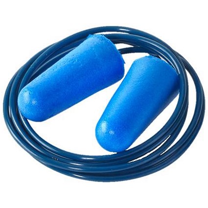 B-Brand Corded Detectable Plugs, Blue, Pack of 200