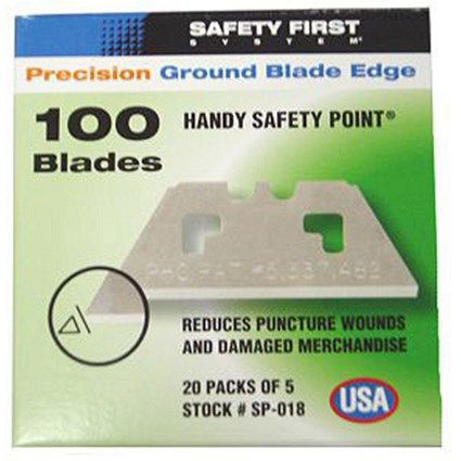 Pacific Handy Cutter Safety Point Blades, Silver, Pack of 100